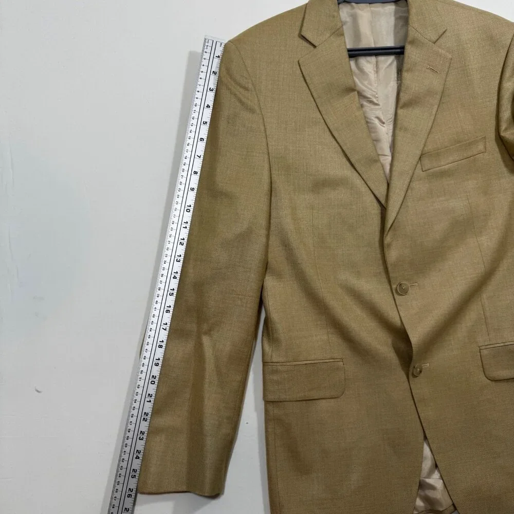 Black Brown 1826 Men's Blazer Tan Silk Wool Linen 40L Never Worn Quiet Luxury
